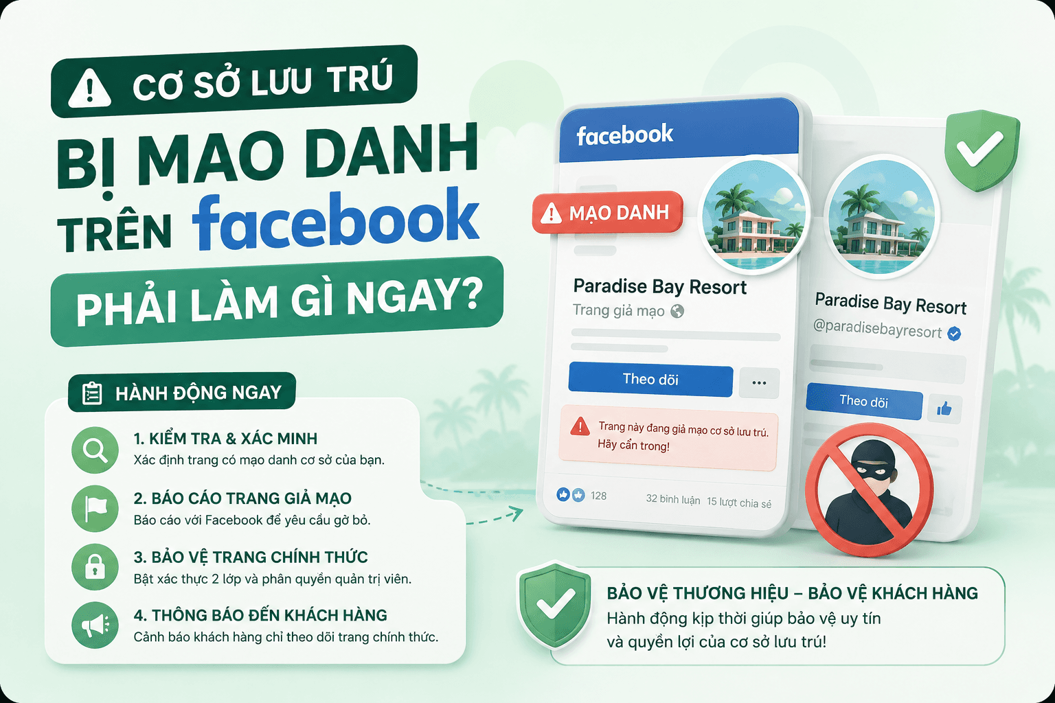 Cơ sở lưu trú bị mạo danh trên Facebook: phải làm gì ngay?