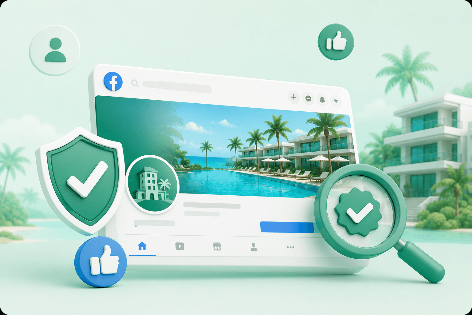 Cách xác minh fanpage chính thức của resort trên Facebook