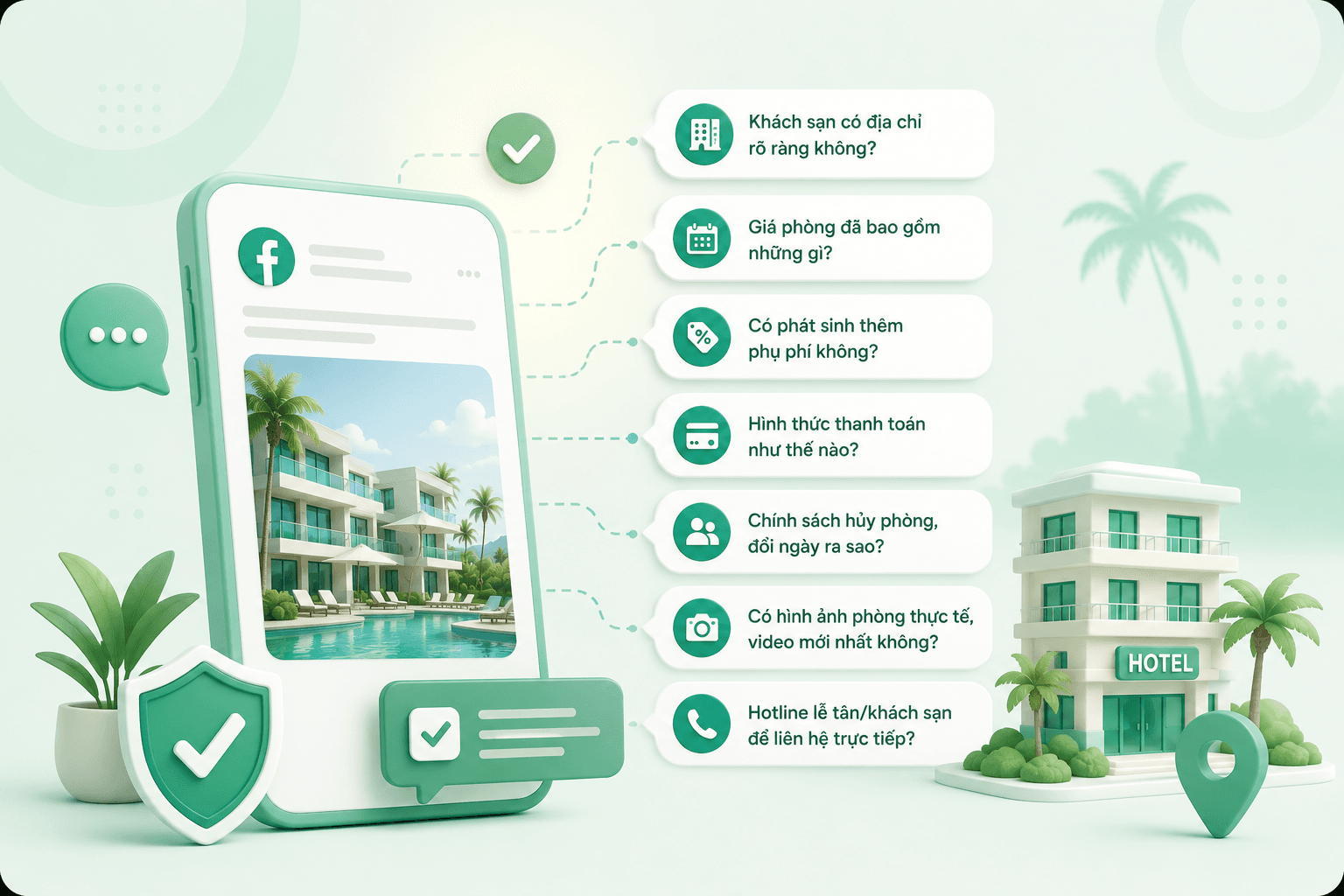 Những câu hỏi cần hỏi trước khi đặt phòng qua Facebook
