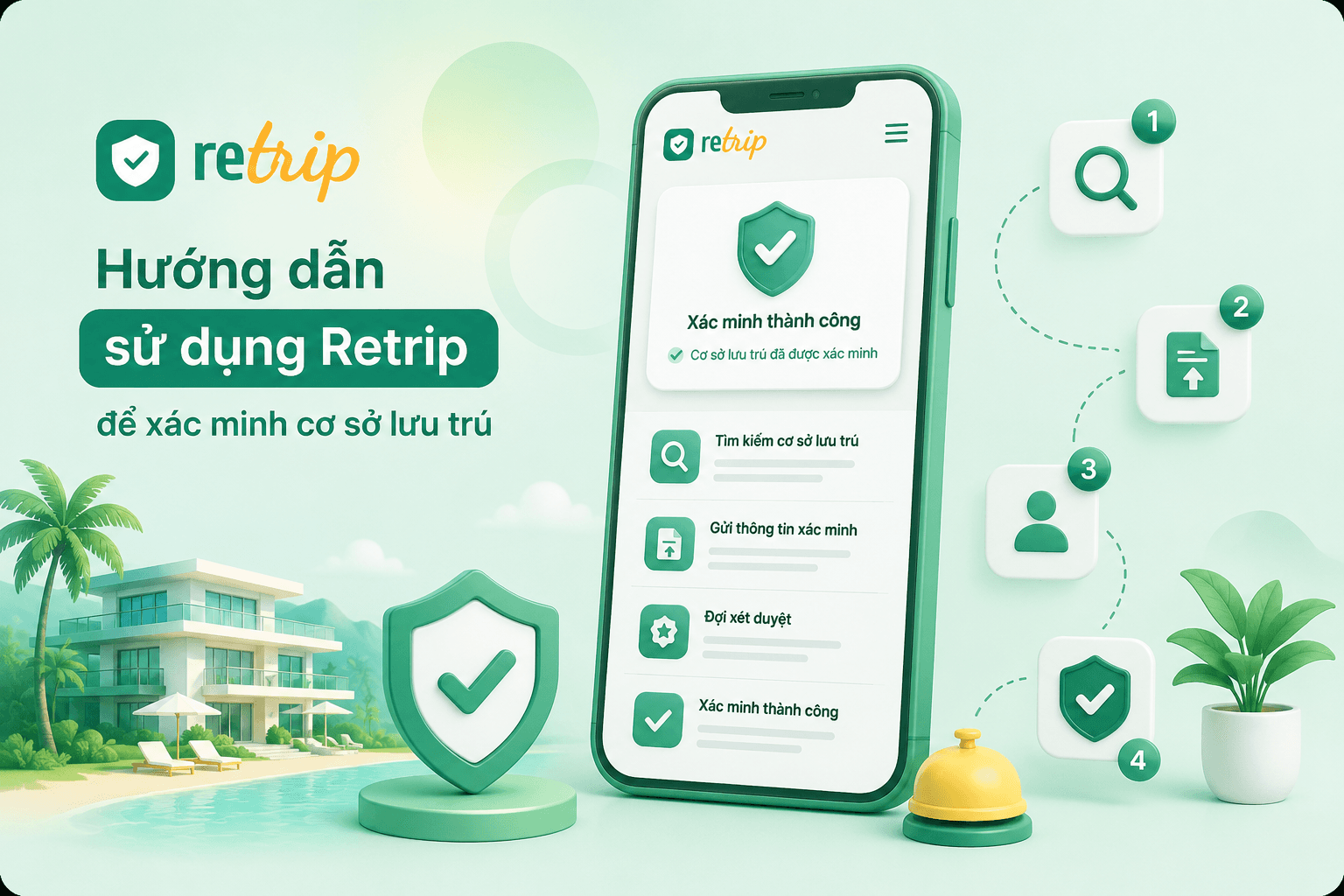 Hướng dẫn sử dụng Retrip để xác minh cơ sở lưu trú