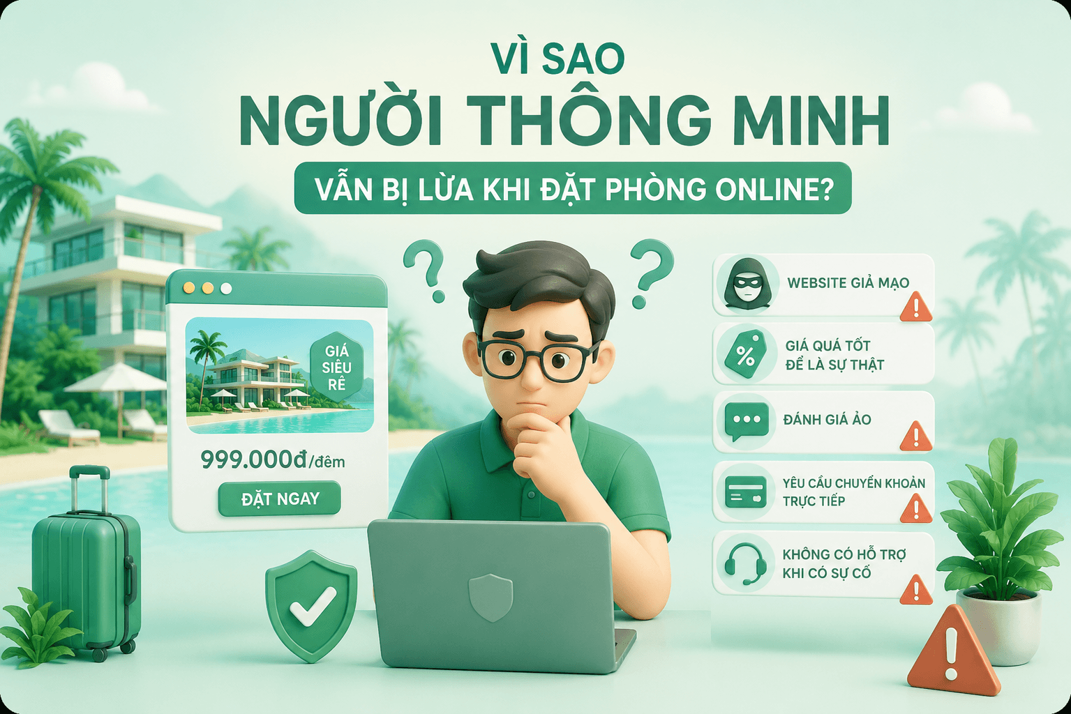 Vì sao người thông minh vẫn bị lừa khi đặt phòng online?